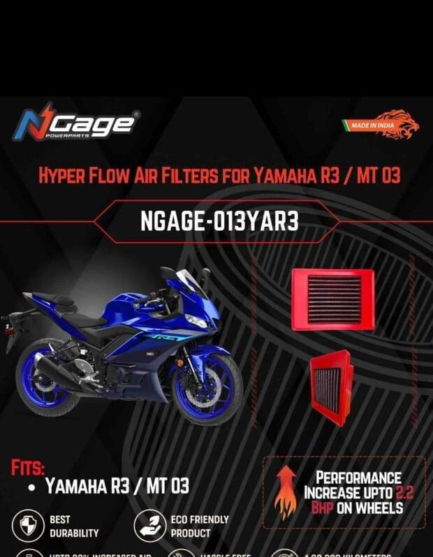Hyper Flow Air Filter For Yamaha R3 / MT 03 - Ngage
