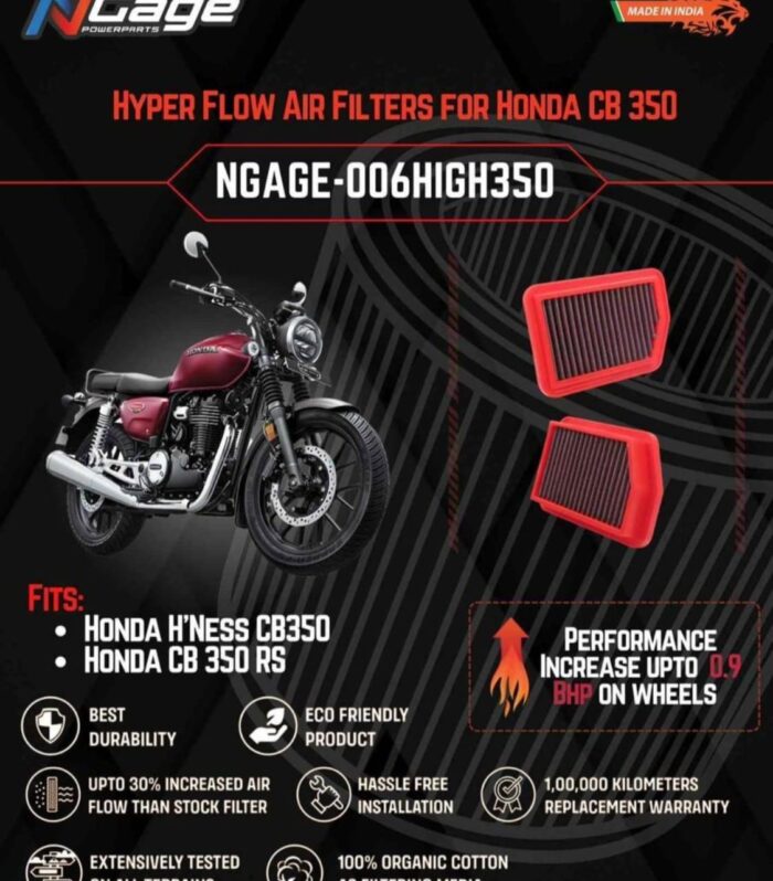 Hyper Flow Air Filter For Honda CB350RS / H'ness / CB350 - Ngage